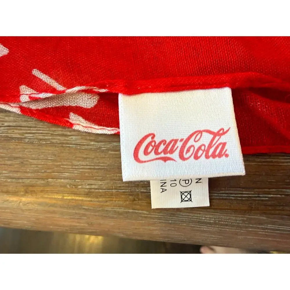 Coca Cola Multiple Languages Infinity Scarf Shawl Red Logo